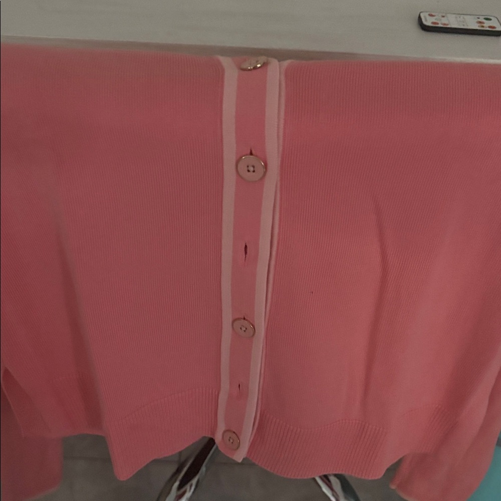 Talbots Girlfriend Cardigan Pink Tipped- marked P ( smallest petite size )